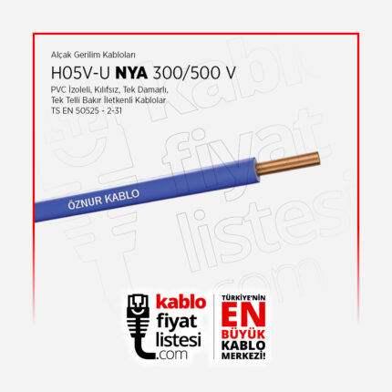 1 mm NYA (H05V-U) Öznur Kablo