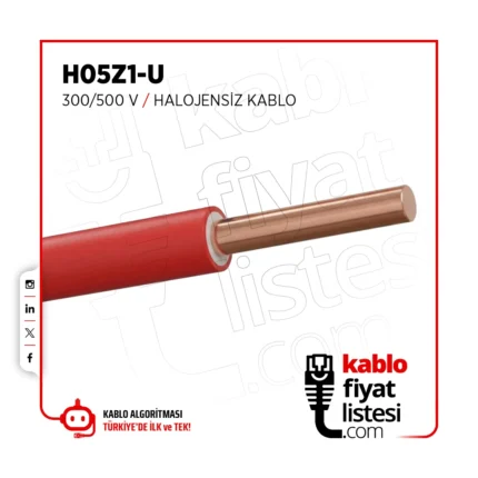 1 mm² H05Z1-U 300/500 V Halojensiz Kablo - Öznur Kablo