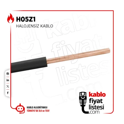 1 mm² H05Z1-U 300/500 V Halojensiz Kablo - Hes Kablo