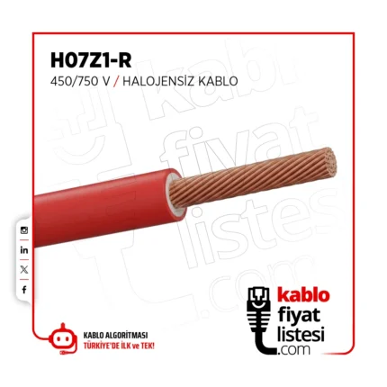 150 mm² H07Z1-R 450/750 V Halojensiz Kablo - Öznur Kablo