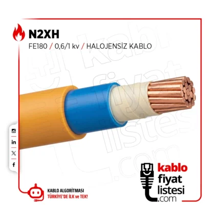 1x240 mm² N2XH (FE180) 0-6-1 kv Halojensiz Kablo - Öznur Kablo