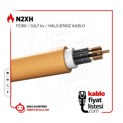 2x50 mm² N2XH (FE180) 0-6-1 kv Halojensiz Kablo - Öznur Kablo