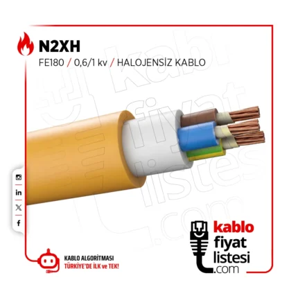 3x10 mm² N2XH (FE180) 0-6-1 kv Halojensiz Kablo - Öznur Kablo