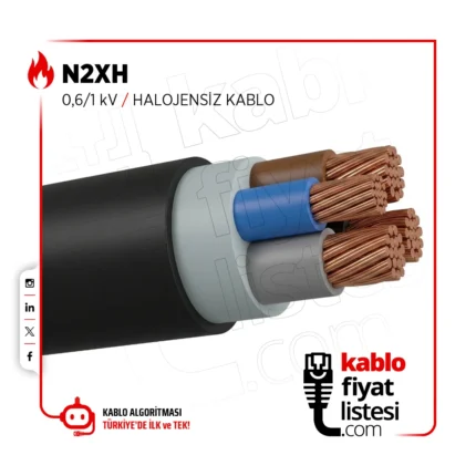3x16+10 mm² N2XH 0,6/1 kV Halojensiz Kablo - Hes Kablo