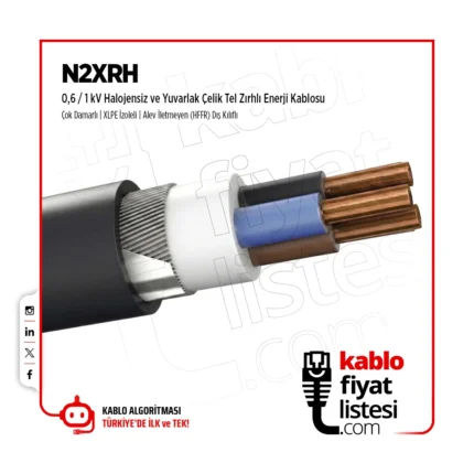 2x2,5 mm N2XRH (0,6/1kV) Öznur Kablo