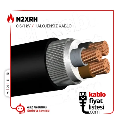 5x16 mm² N2XRH 0,6/1 kV Halojensiz Kablo - Hes Kablo