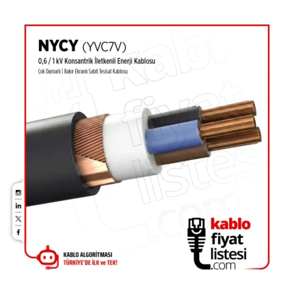 4x10/9 mm NYCY (Ekranlı ve Zırhlı) YVC7V Öznur Kablo