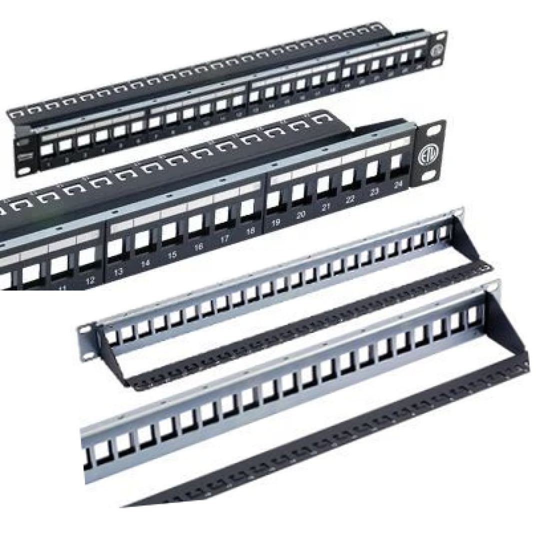 ORing Networking SIPP00S Snap-In 24 Port Boş Patch Panel – Düz / 1U (Elektrostatik Siyah Metal)